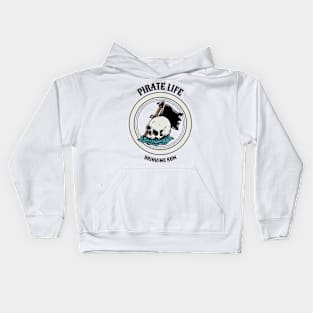 Pirate Life Drinking Rum Kids Hoodie